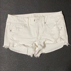 White Cut Off Denim Shorts